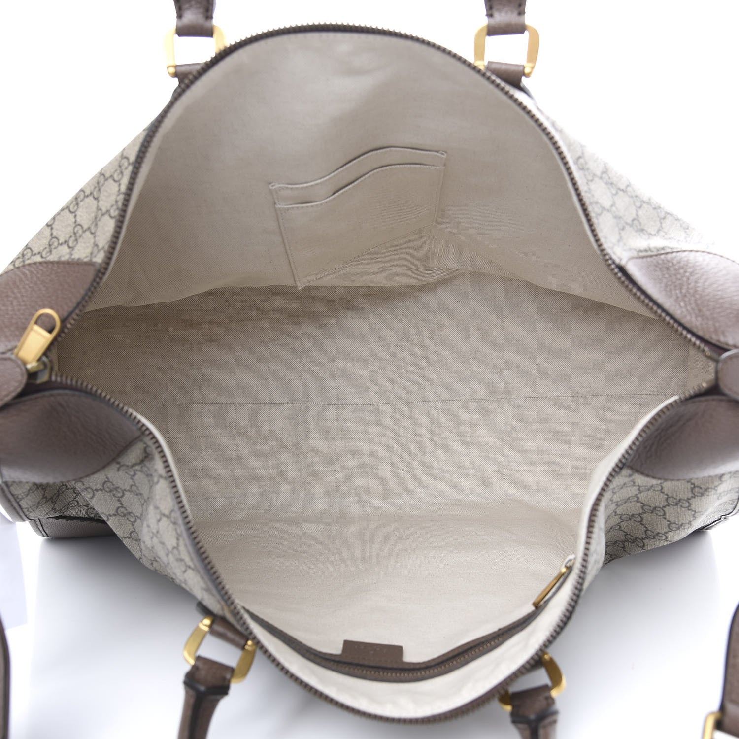 Gucci Soft GG Supreme Monogram Textured Dollar Calfskin Web Large Ophidia Carry-On Duffle Bag Beige Ebony New Acero 4 of 8