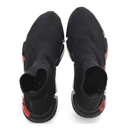 Balenciaga Neoprene Knit Womens Speed Graffiti Sneakers 40 Black Red 2 of 10
