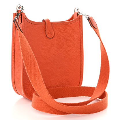 Hermes Taurillon Clemence Evelyne TPM Orange 3 of 11
