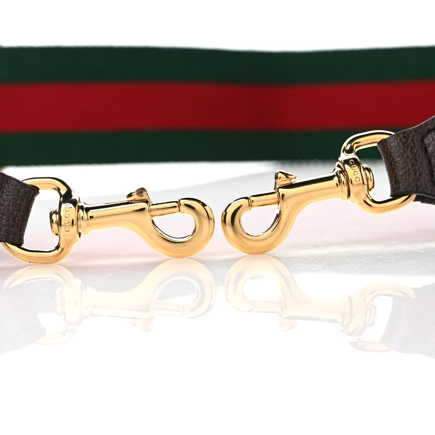 Gucci Canvas Web Shoulder Strap Green Red 3 of 4