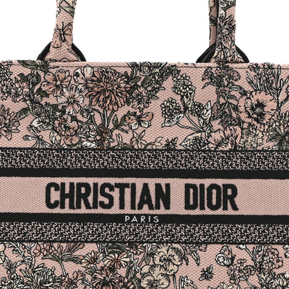 Christian Dior Canvas Embroidered Small Flowers Book  Tote Pink 8 of 10