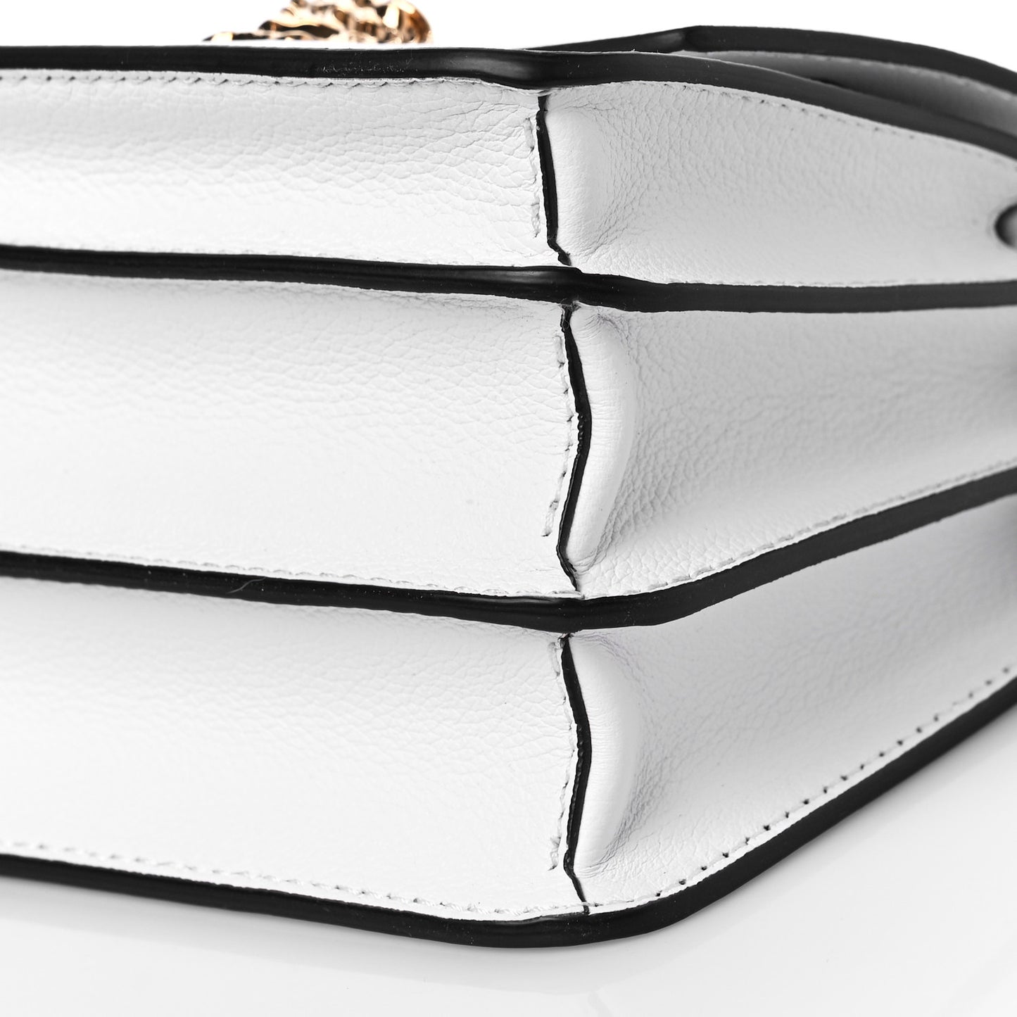 Grained Calfskin La Medusa Shoulder Bag White