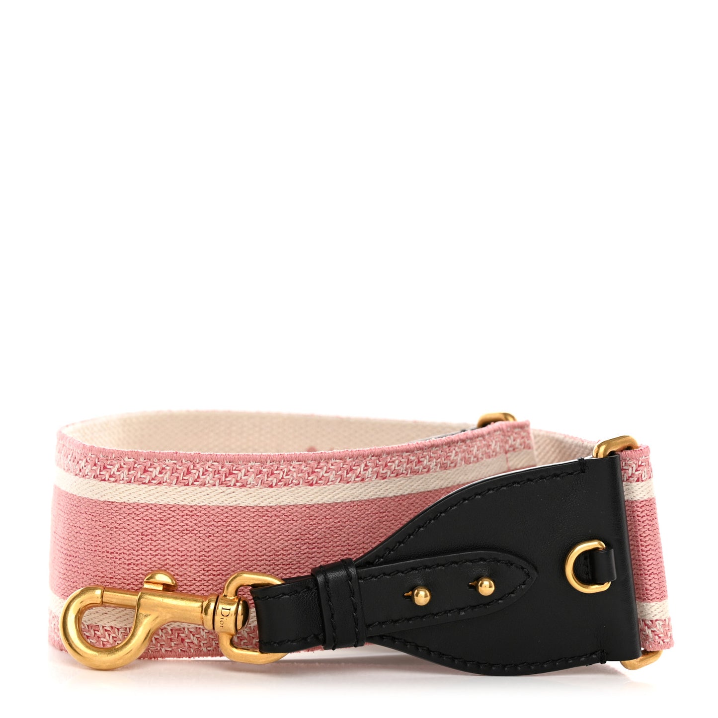 Canvas Embroidered Shoulder Strap Pink Beige