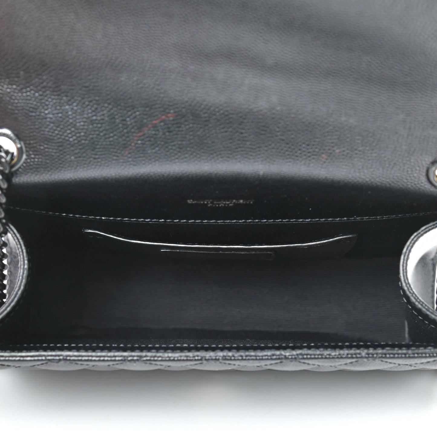 Grain De Poudre Textured Mixed Matelasse Triquilt Small Monogram Satchel Black