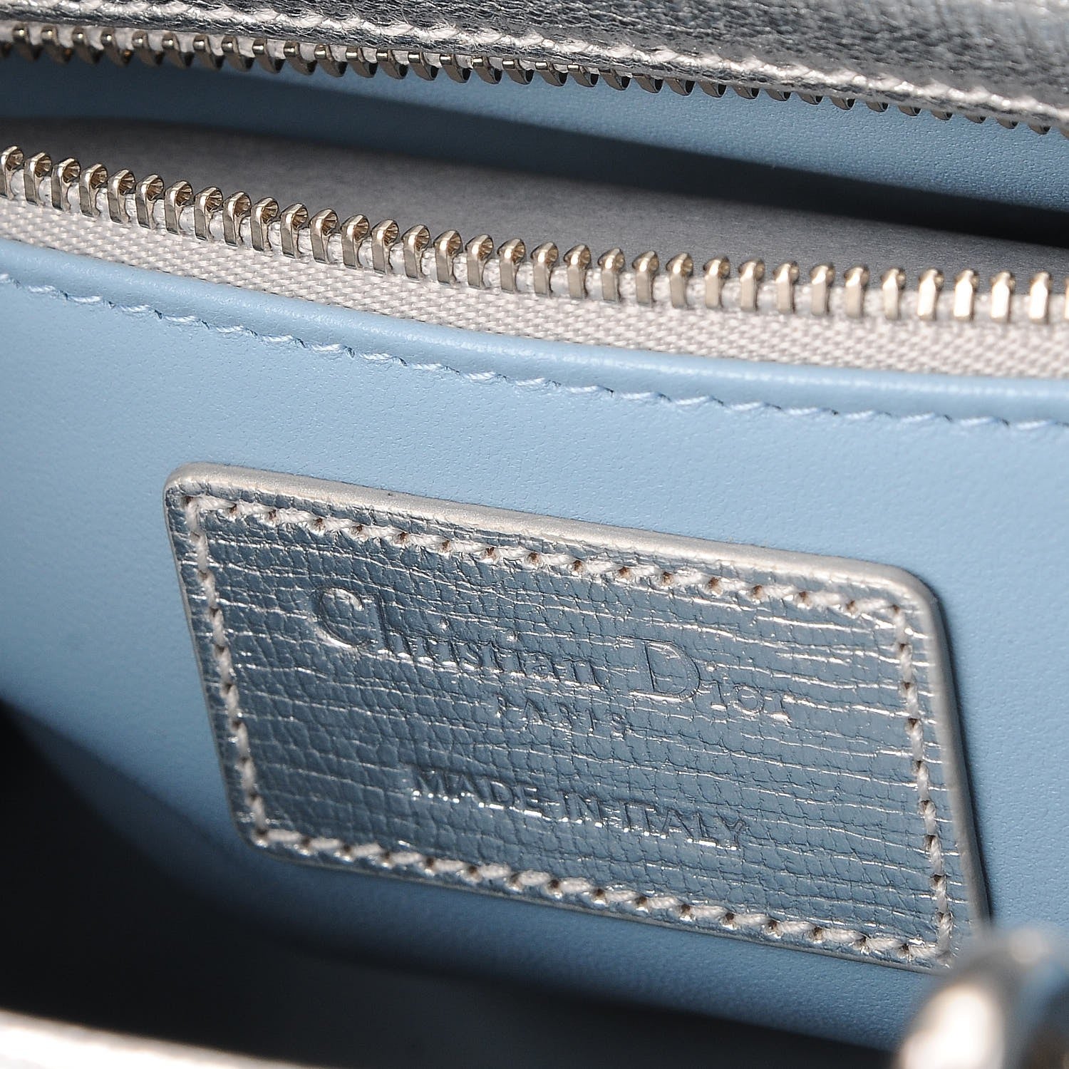 Christian Dior Metallic Grained Calfskin Cannage Small Lucky Badges My Lady Dior Silver 6 of 7