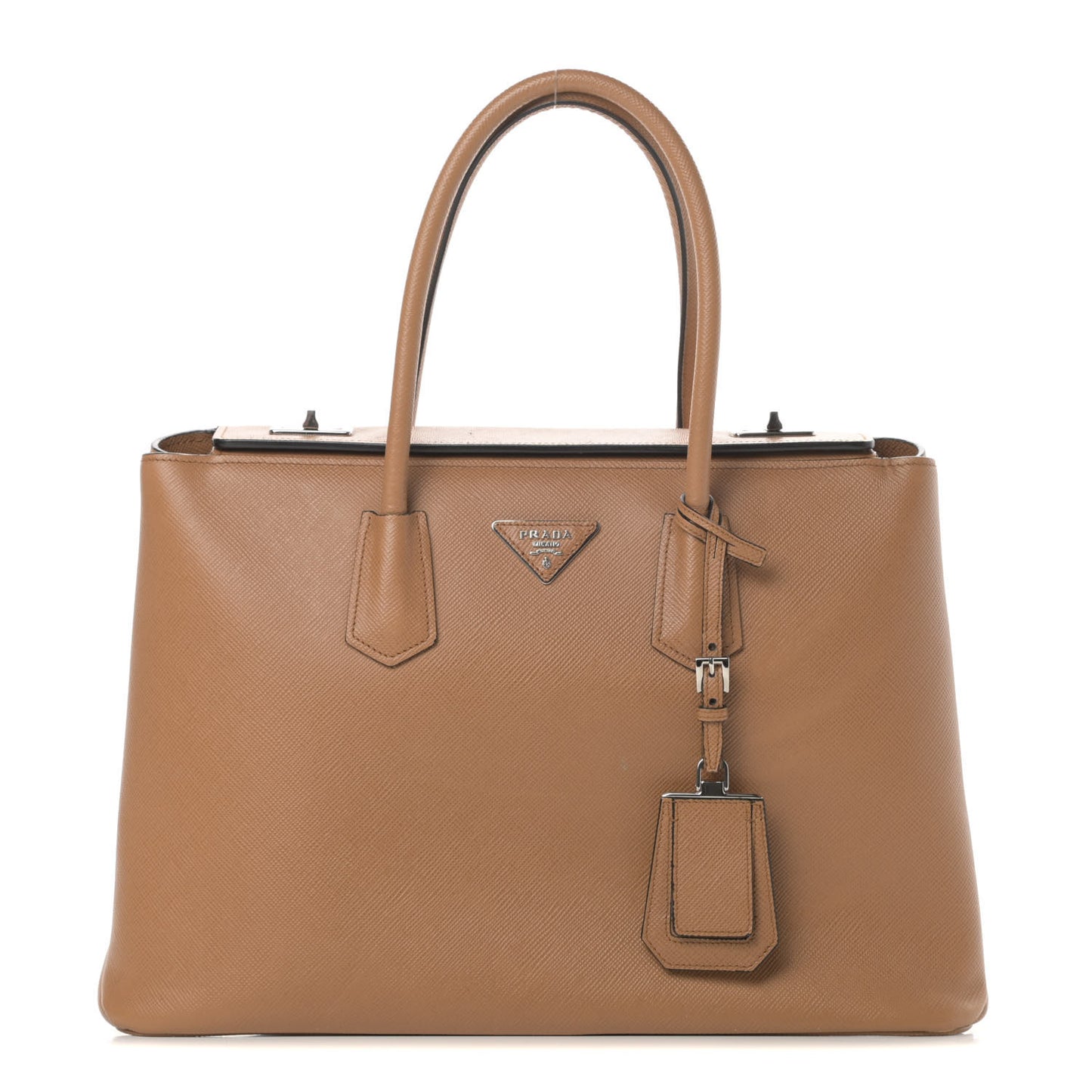 Saffiano Cuir Twin Tote Caramel