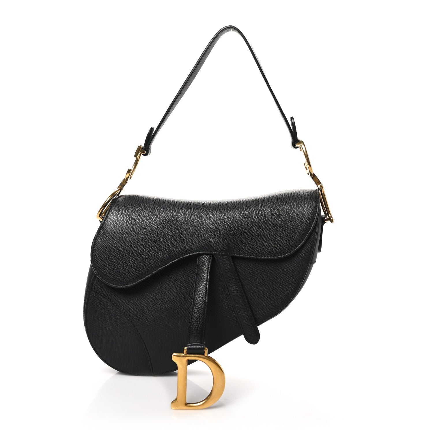 Christian Dior Grained Calfskin Saddle Bag Black 1 of 10