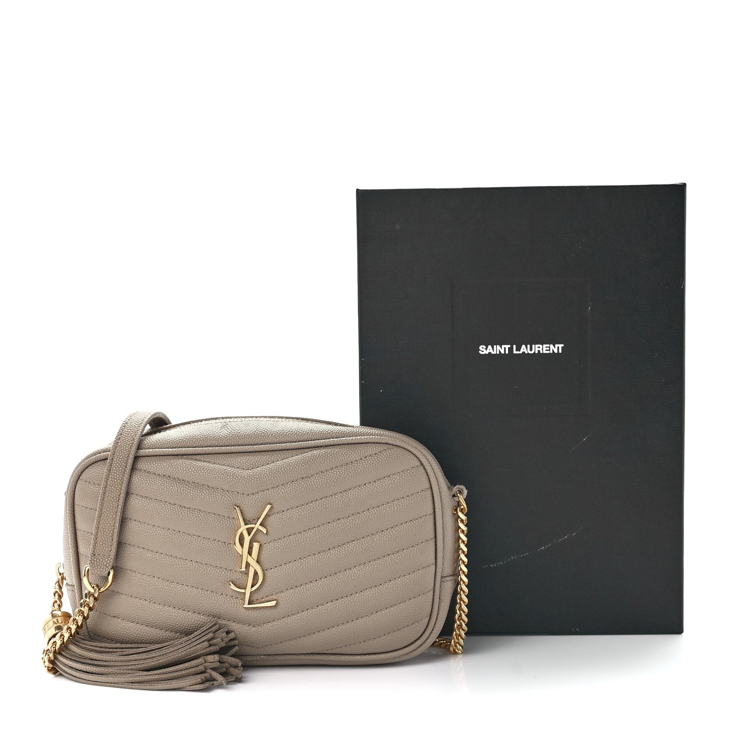 Grain De Poudre Matelasse Monogram Mini Lou Camera Bag Dark Beige