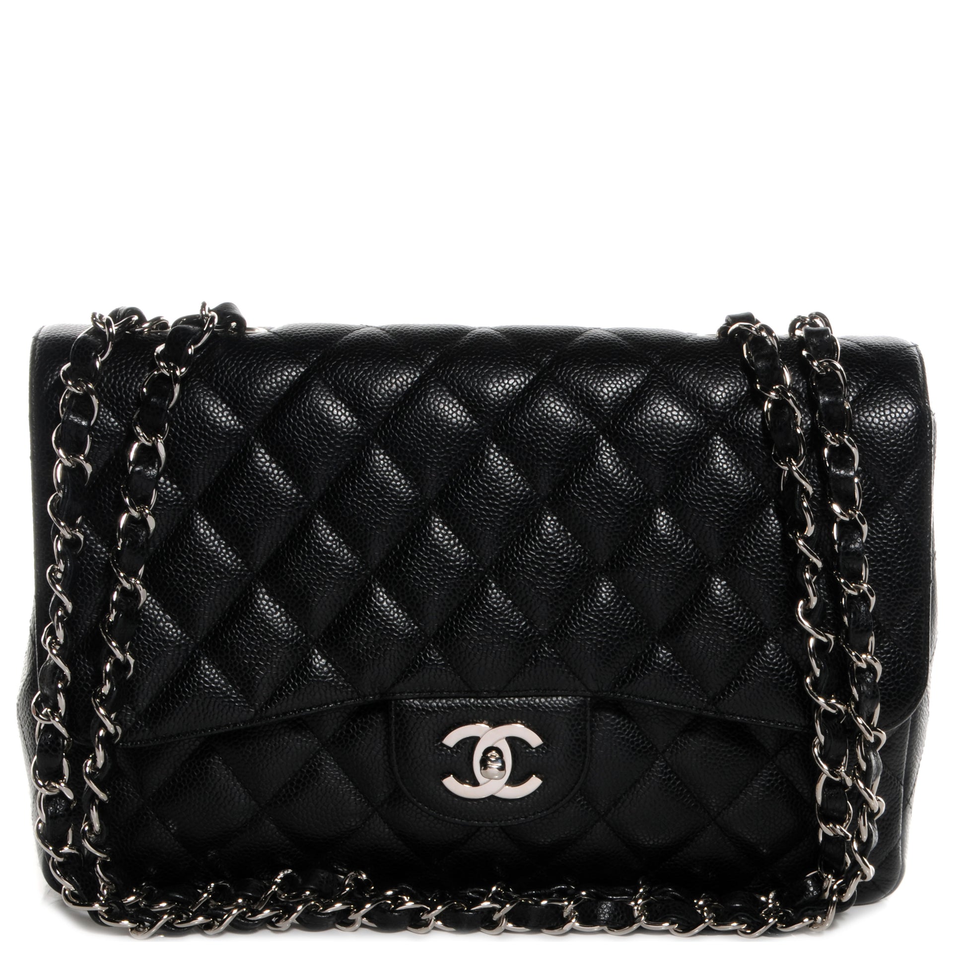 Chanel Caviar Jumbo Single Flap Black 1 of 8