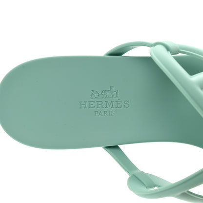 Hermes Rubber Womens Egerie Sandals 39 Vert Embrun 7 of 7