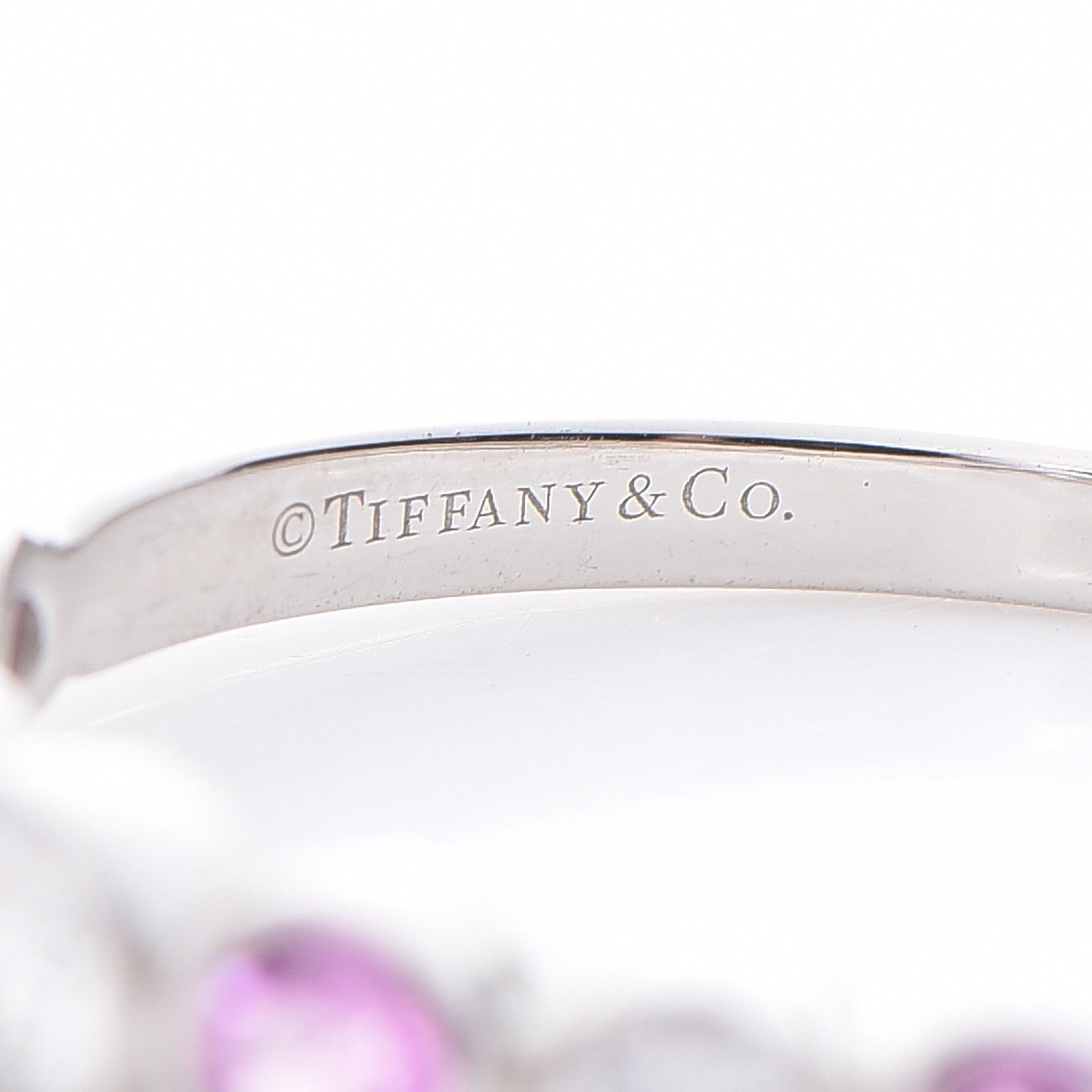 Tiffany Platinum Diamond Pink Sapphire Jazz Ring 52.5 6.25 6 of 8