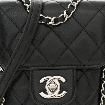 Chanel Lambskin Quilted Chain Around Flap Crossbody Black 9 of 12