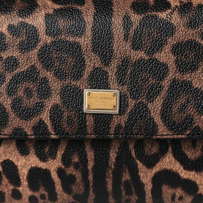 Dolce & Gabbana Dauphine Leopard Print Mini Miss Sicily Satchel Black 6 of 8