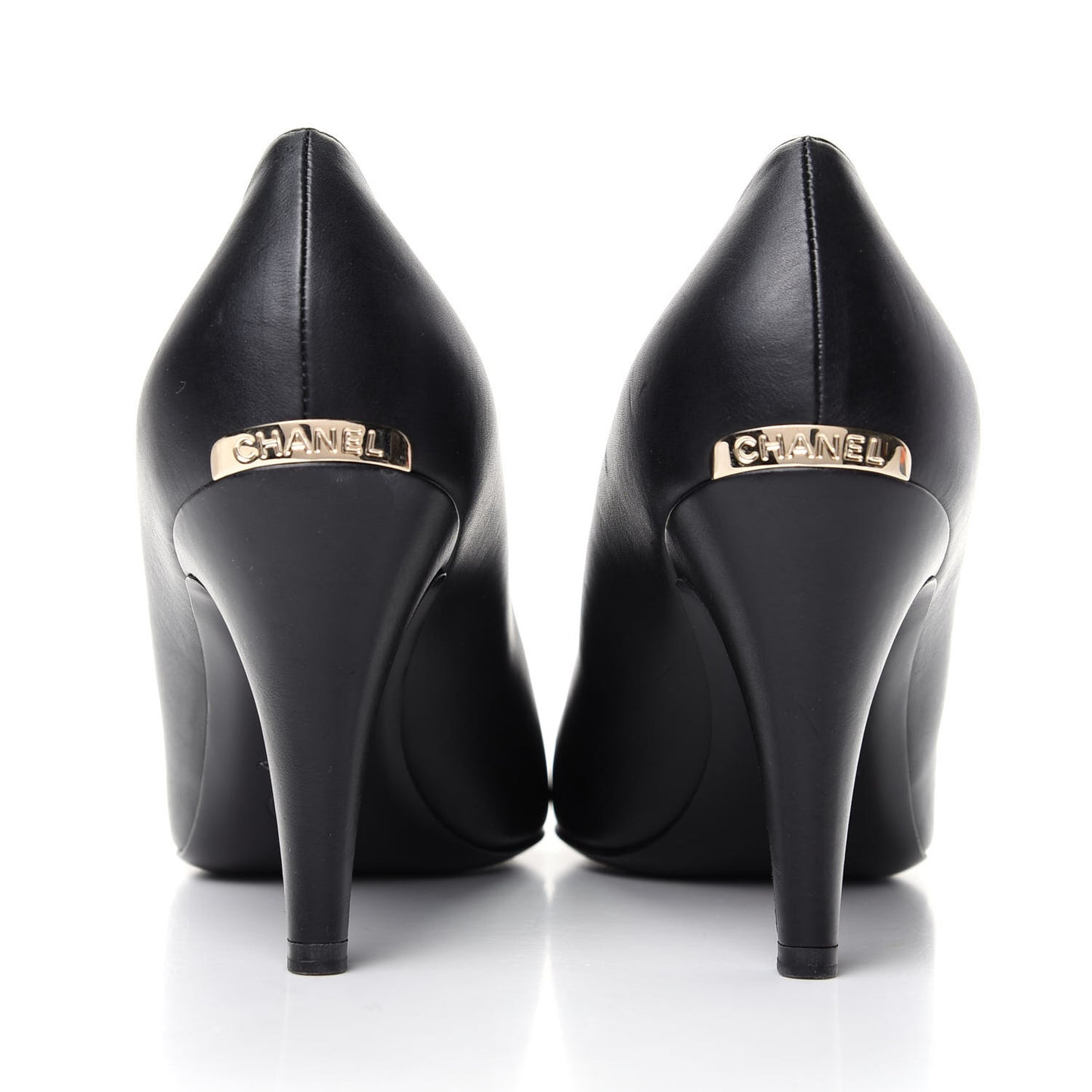 Lambskin Grosgrain Cap Toe Pumps 40.5 Black