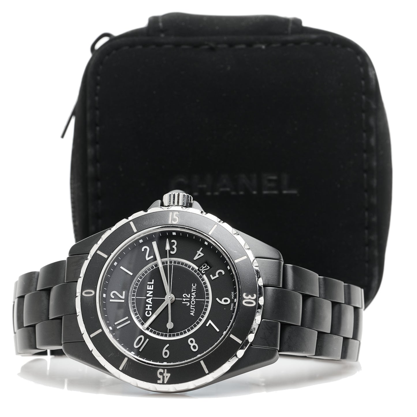 Stainless Steel Matte Ceramic 41mm J12 Automatic Watch Black