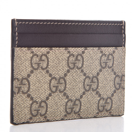 Gucci GG Supreme Monogram Card Holder Dark Brown 3 of 7