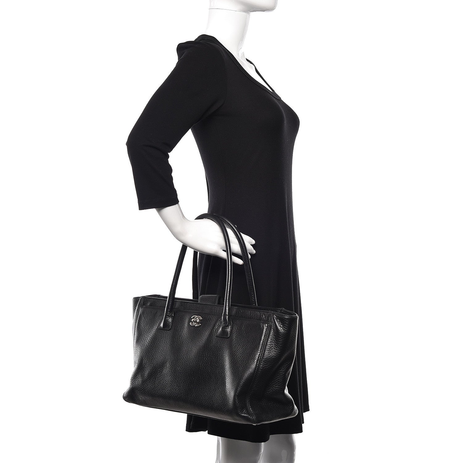 Chanel Deerskin Cerf Executive Shopper Tote Black 2 of 10