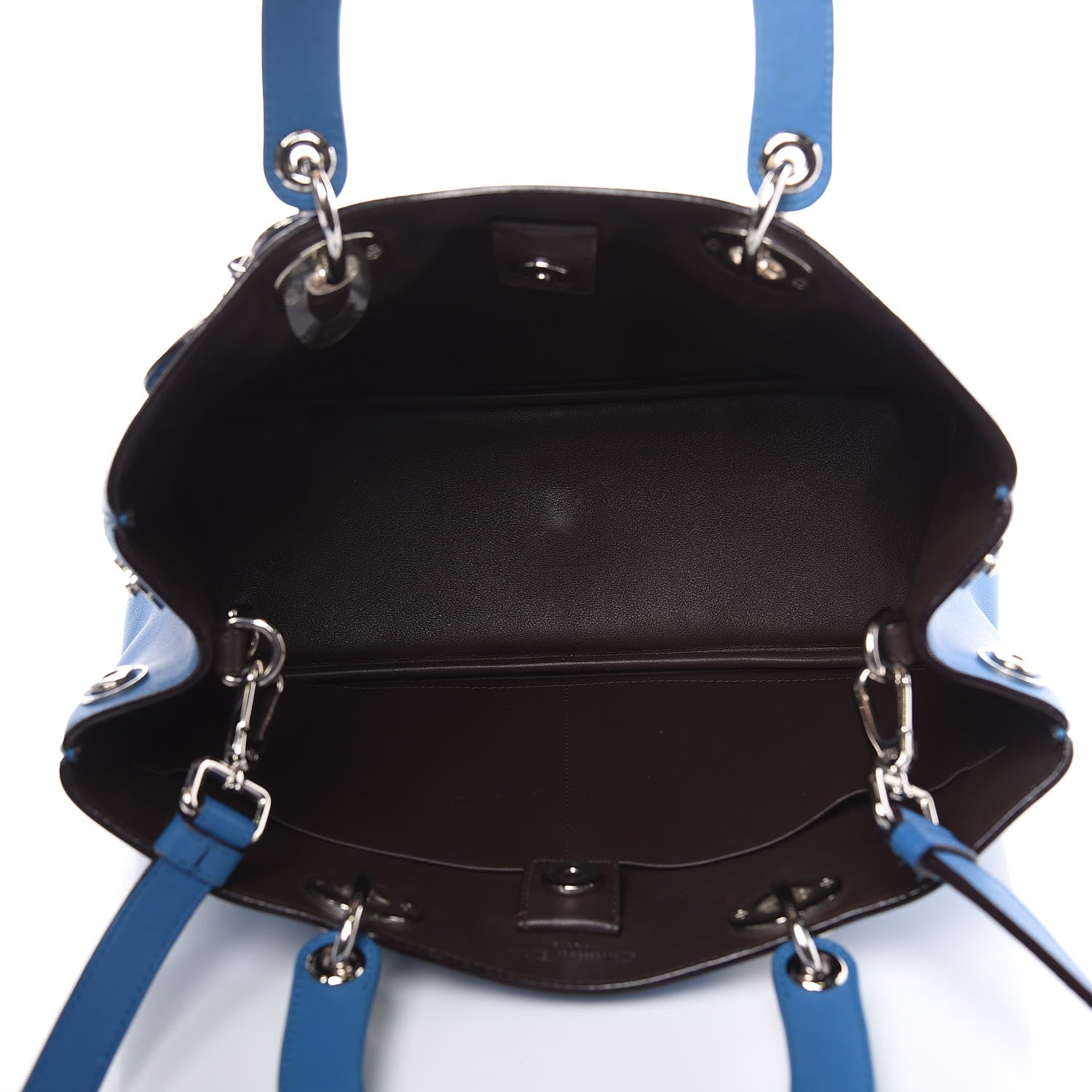 Christian Dior Smooth Calfskin Medium Diorissimo Tote Blue 6 of 13