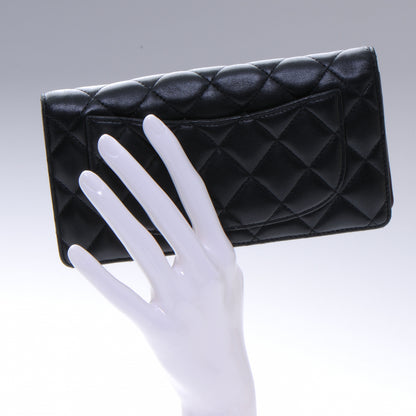 Chanel Lambskin Quilted Yen Wallet Black 2 of 7