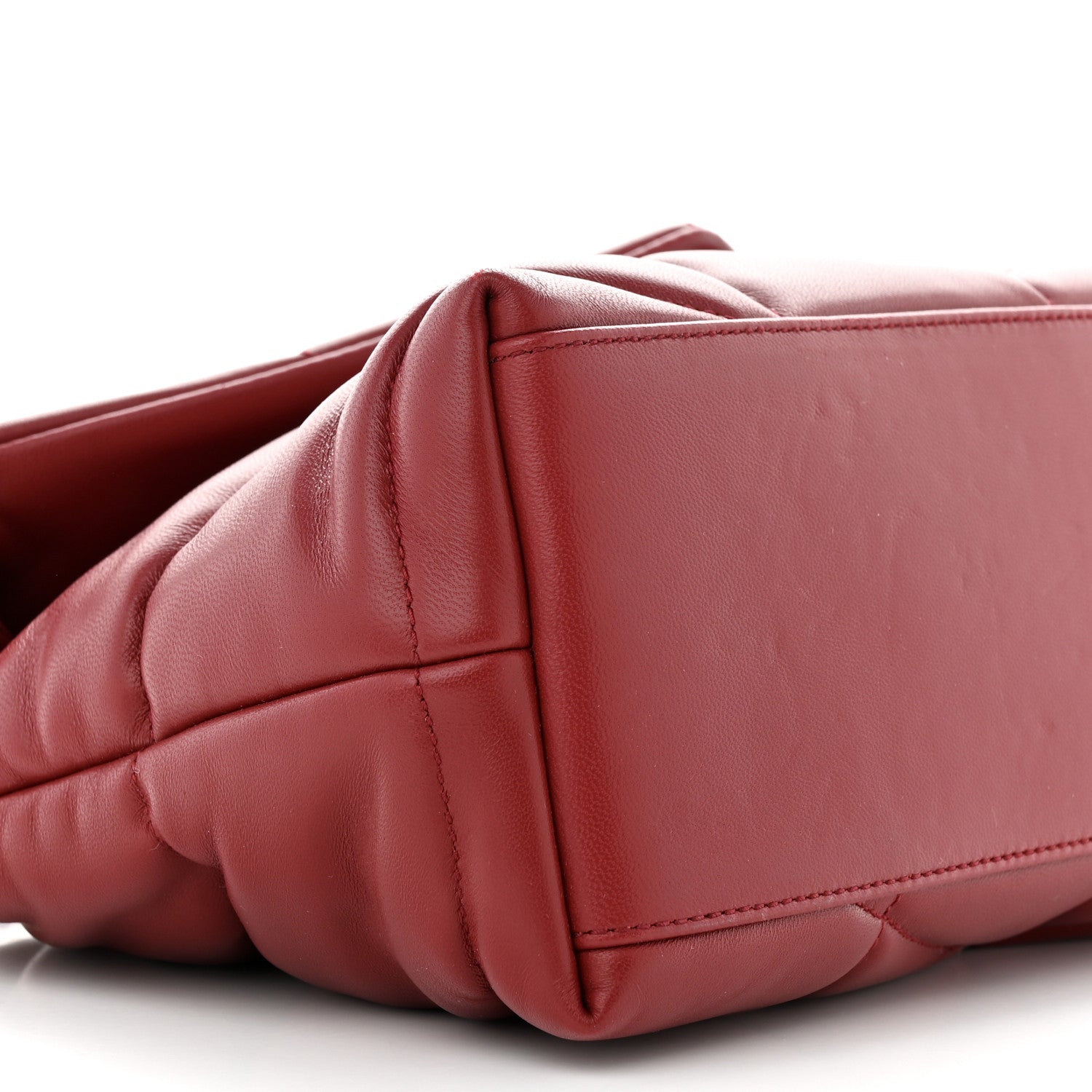 Saint Laurent Lambskin Quilted Small Loulou Puffer Monogram Chain Satchel Red 9 of 10