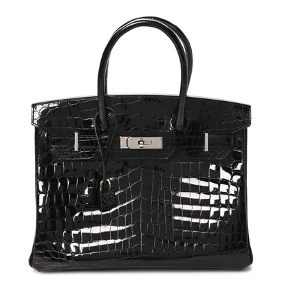 Hermes Shiny Niloticus Crocodile Birkin 30 Black 1 of 11