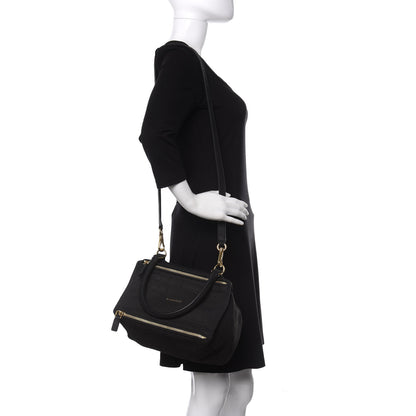Givenchy Nubuck Crocodile Embossed Small Pandora Black 2 of 9