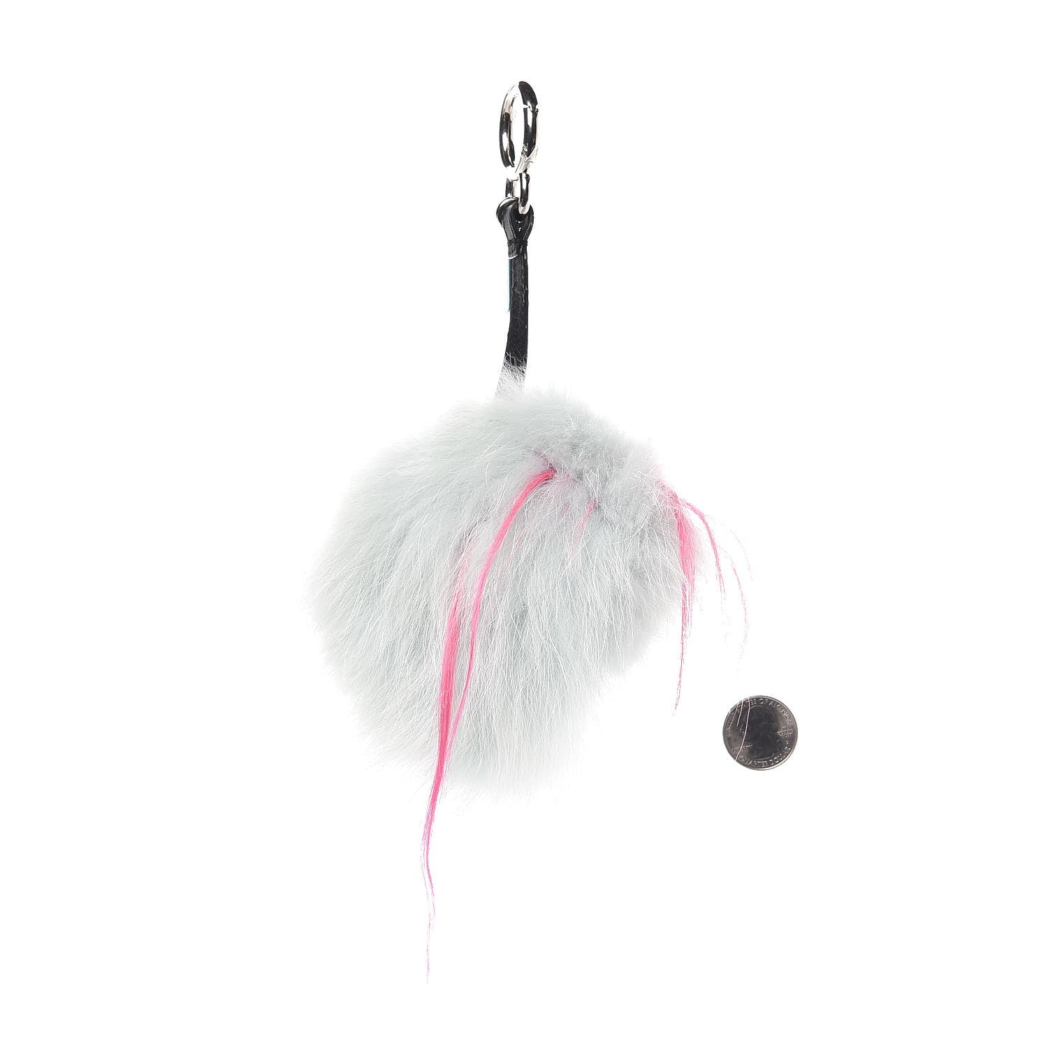 Fendi Fox Rabbit Goat Mink Fur Vitello Flamingo Bagood Monster Bag Bug Charm Light Blue 2 of 4