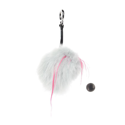 Fendi Fox Rabbit Goat Mink Fur Vitello Flamingo Bagood Monster Bag Bug Charm Light Blue 2 of 4