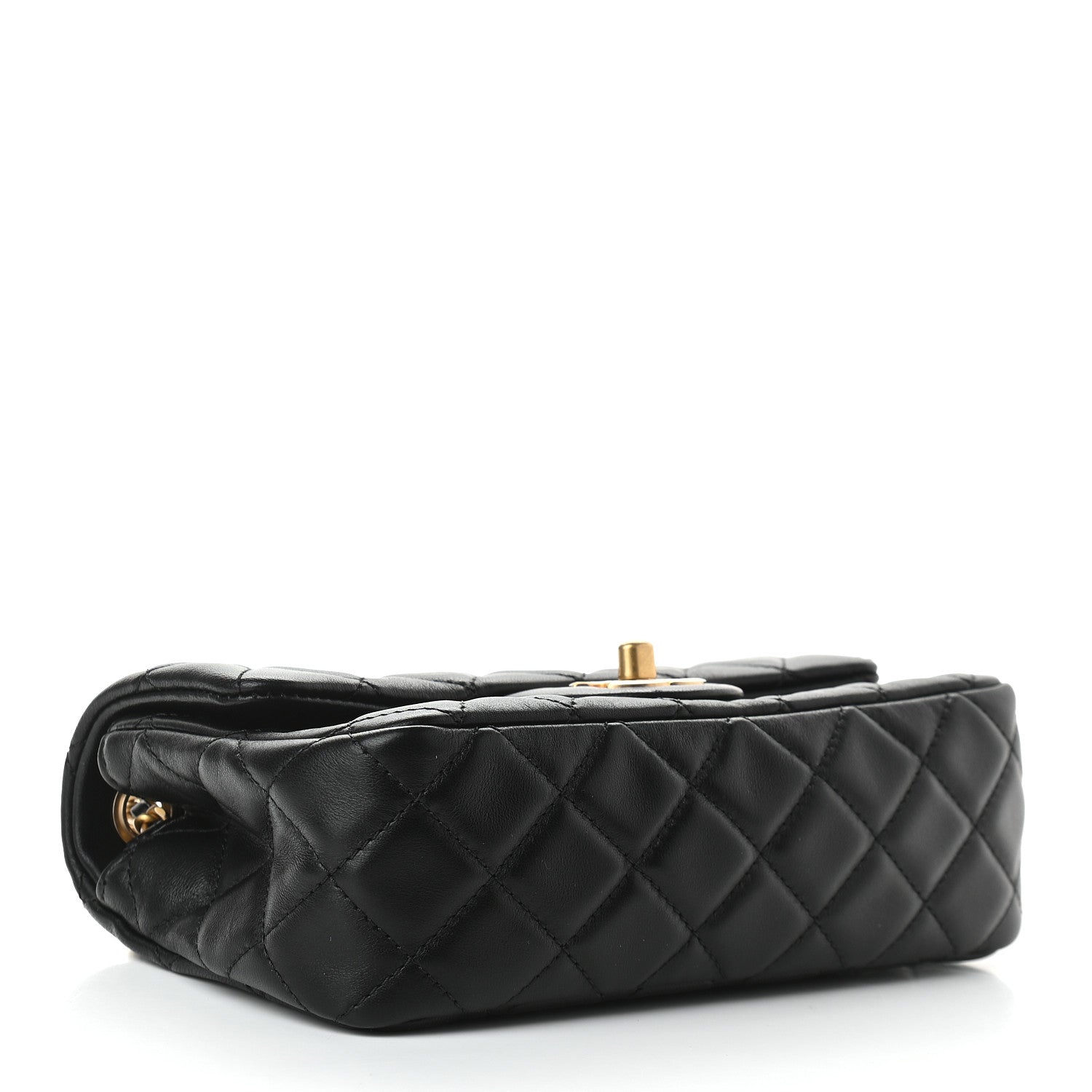 Chanel Lambskin Quilted Mini Rectangular Pearl Crush Flap Black 4 of 9