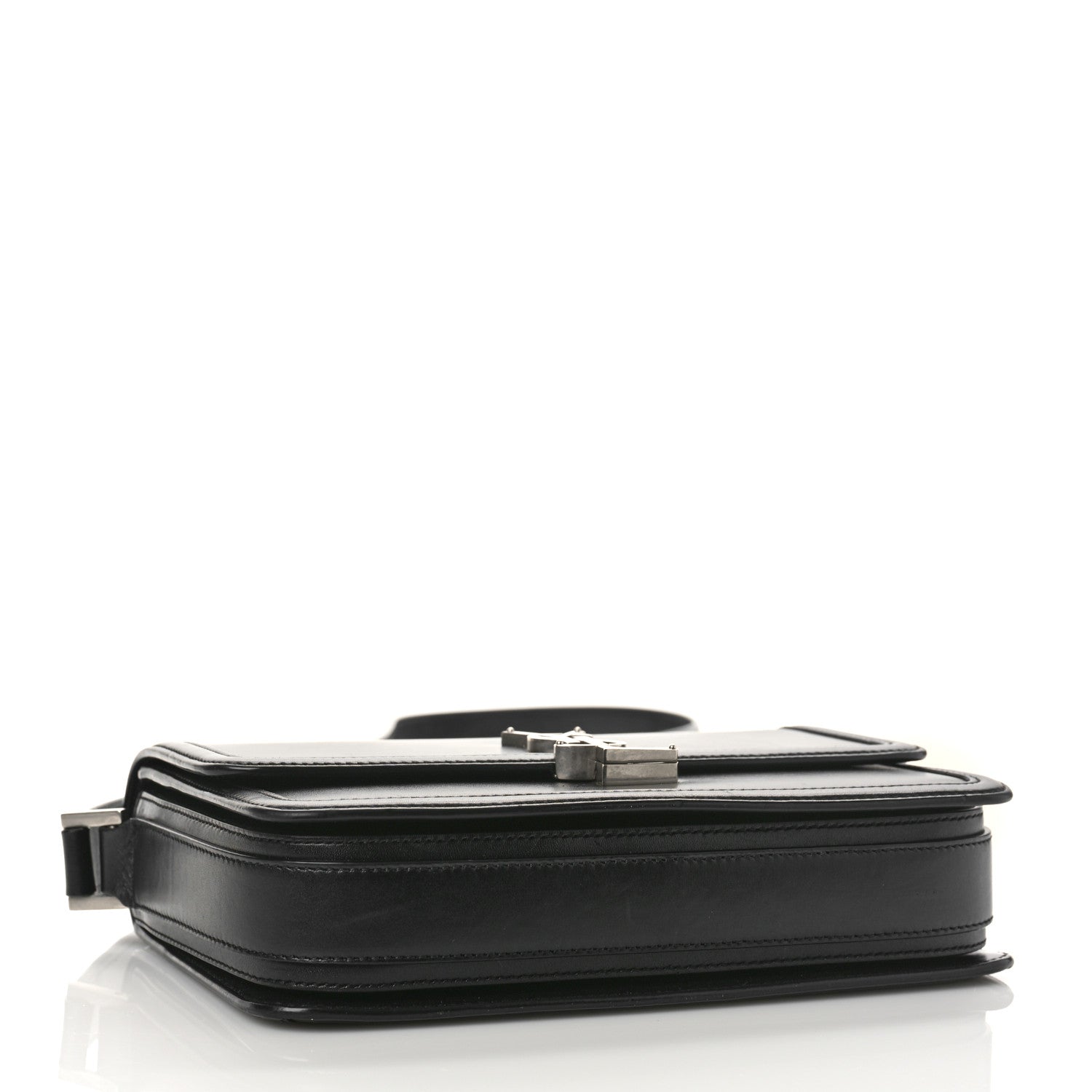 Saint Laurent Box Calfskin Monogram Medium Solferino Satchel Black 4 of 10