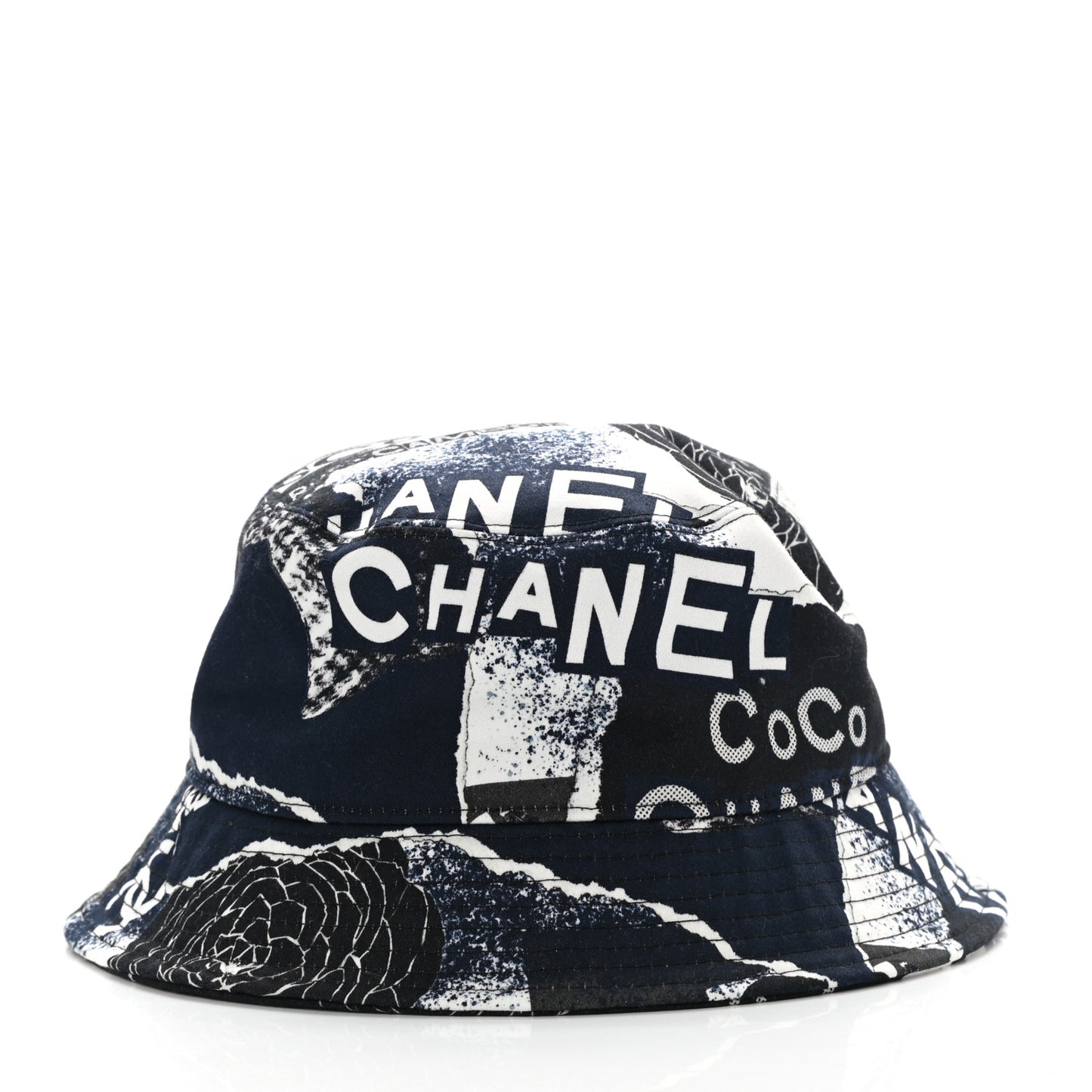 Cotton Coco Print Bucket Hat M Navy Black White