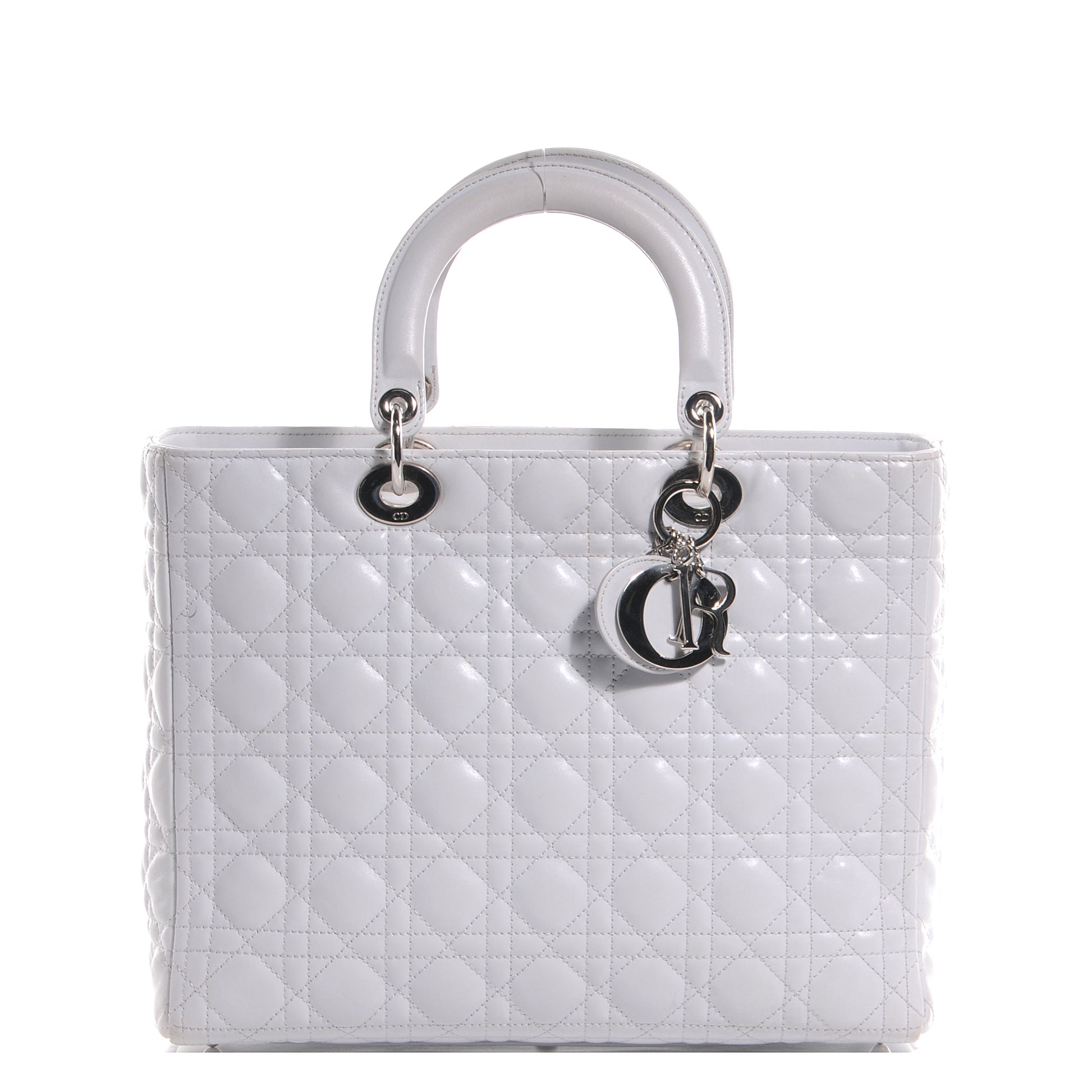 Christian Dior Lambskin Cannage Large Lady Dior White 1 of 9