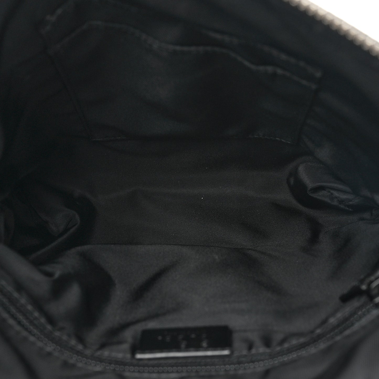 Techno Canvas Selleria Calfskin Web Small Flat Messenger Bag Black