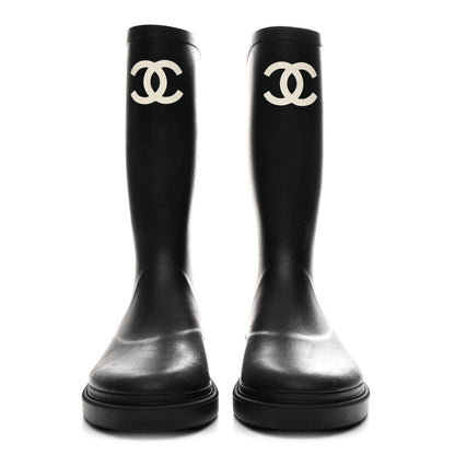 Chanel Caoutchouk CC High Boots 36 Black 3 of 10