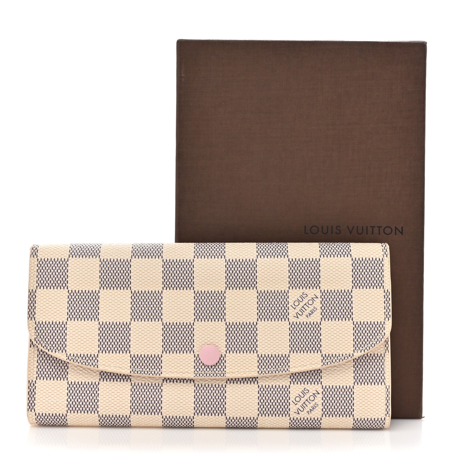 Louis Vuitton Damier Azur Emilie Wallet Rose Ballerine 10 of 10