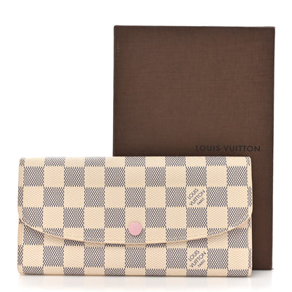 Louis Vuitton Damier Azur Emilie Wallet Rose Ballerine 10 of 10