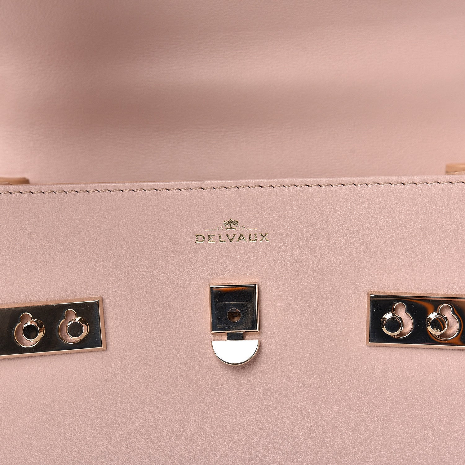 Delvaux Smooth Calfskin Mini Tempete Satchel Vision Pink 6 of 9