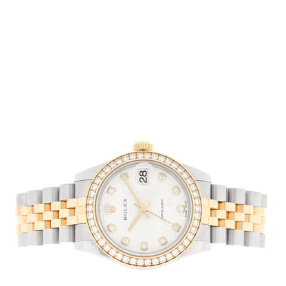Rolex Stainless Steel 18K Yellow Gold Diamond Bezel 31mm Oyster Perpetual Datejust Watch Silver Jubilee 178383 2 of 5