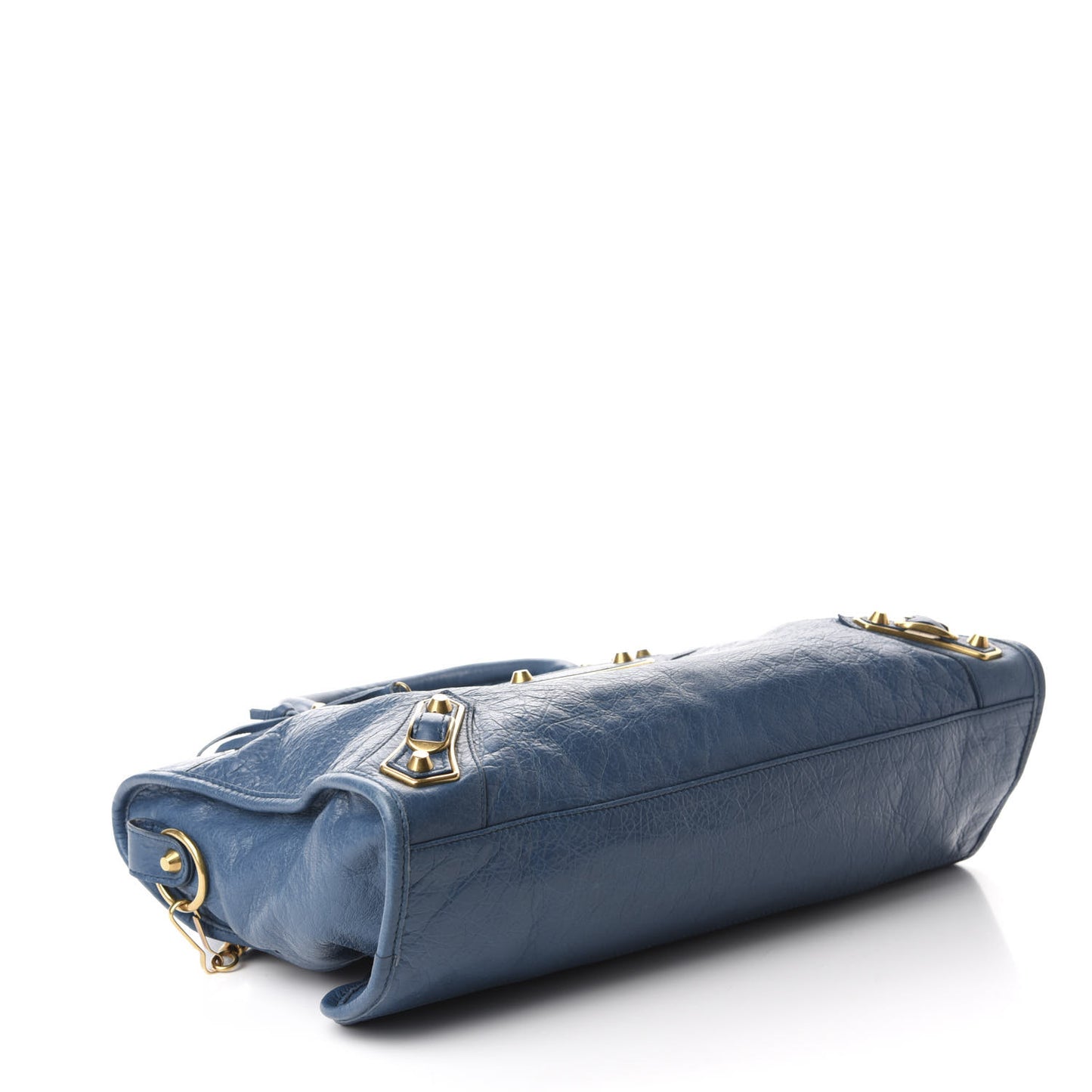 Agneau Arena Gold Hardware Metallic Edge City Bleu Abysse