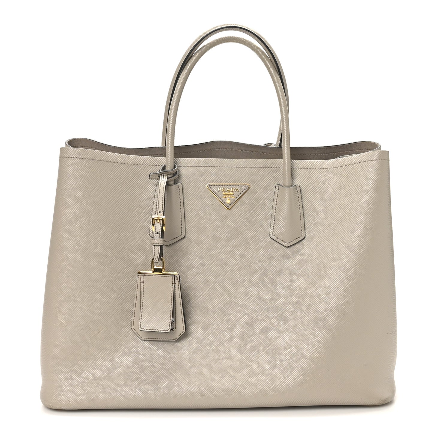 Saffiano Cuir Large Double Bag Pomice