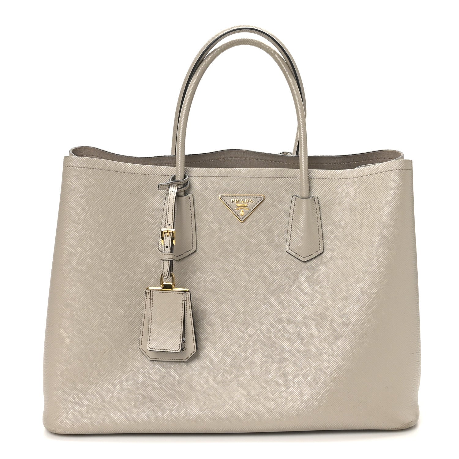 Prada Saffiano Cuir Large Double Bag Pomice 1 of 11
