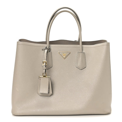 Prada Saffiano Cuir Large Double Bag Pomice 1 of 11