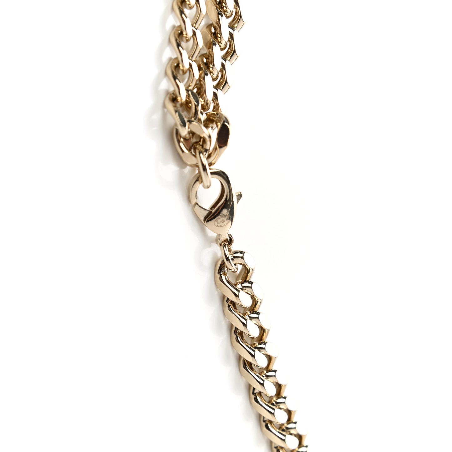 Lambskin CC Chain Belt Black Gold