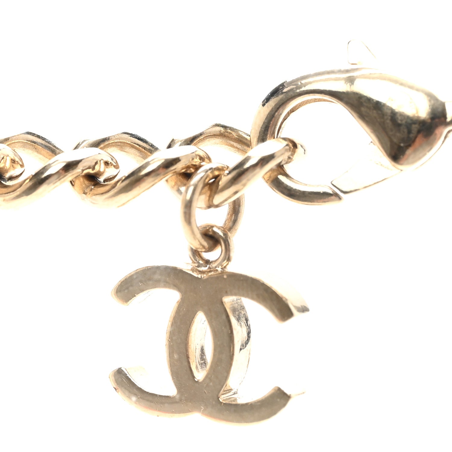 Chanel Metal Lambskin Crystal CC Choker Necklace Black Gold 6 of 7