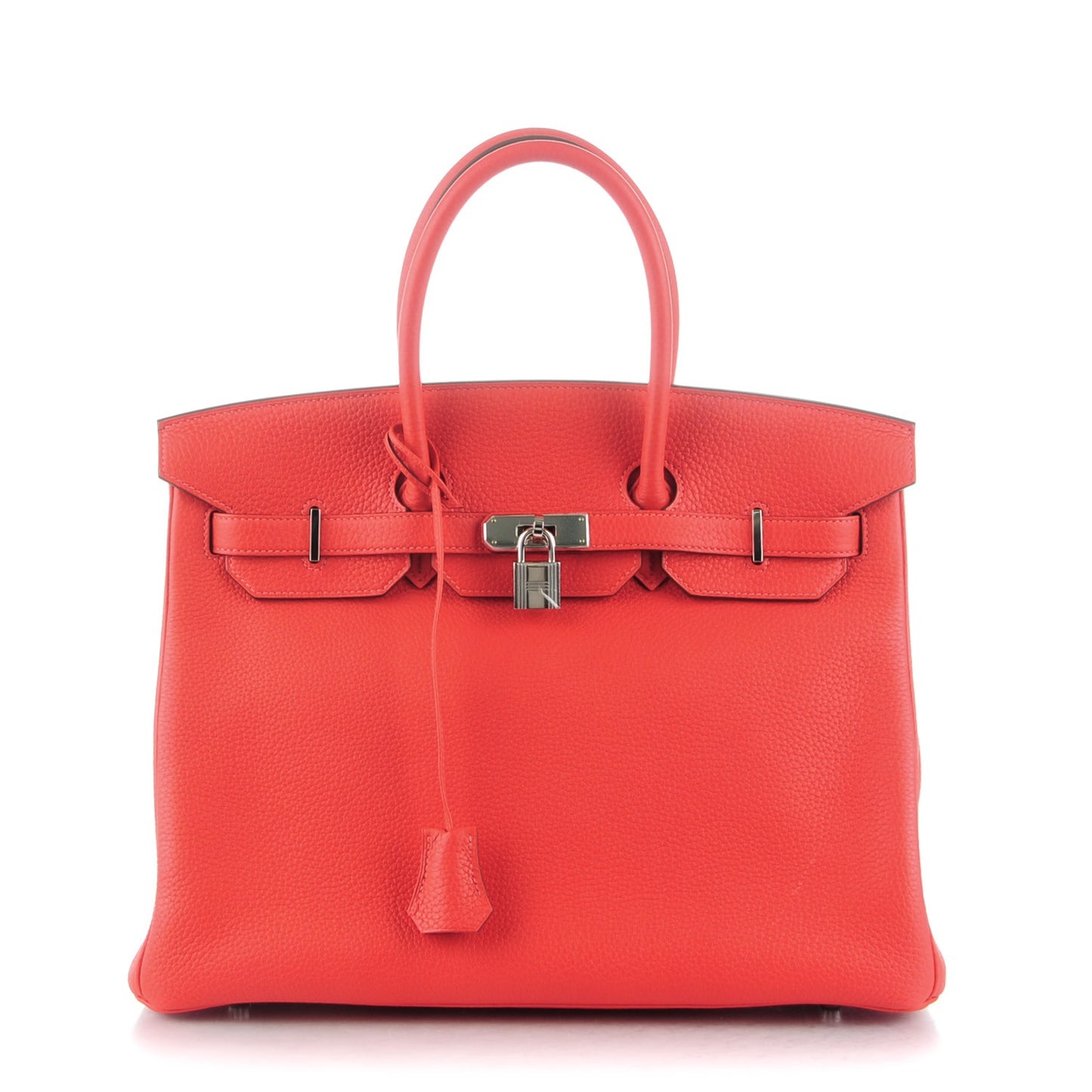 Taurillon Clemence Birkin 35 Rouge Pivoine