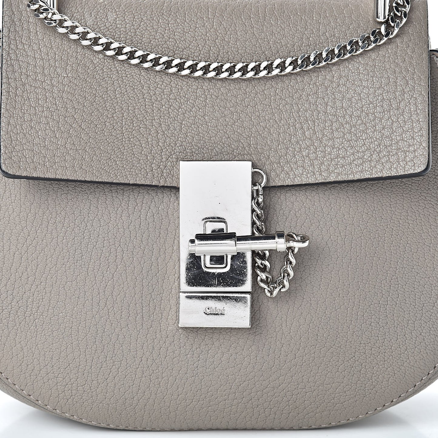Grained Lambskin Mini Drew Shoulder Bag Cashmere Grey