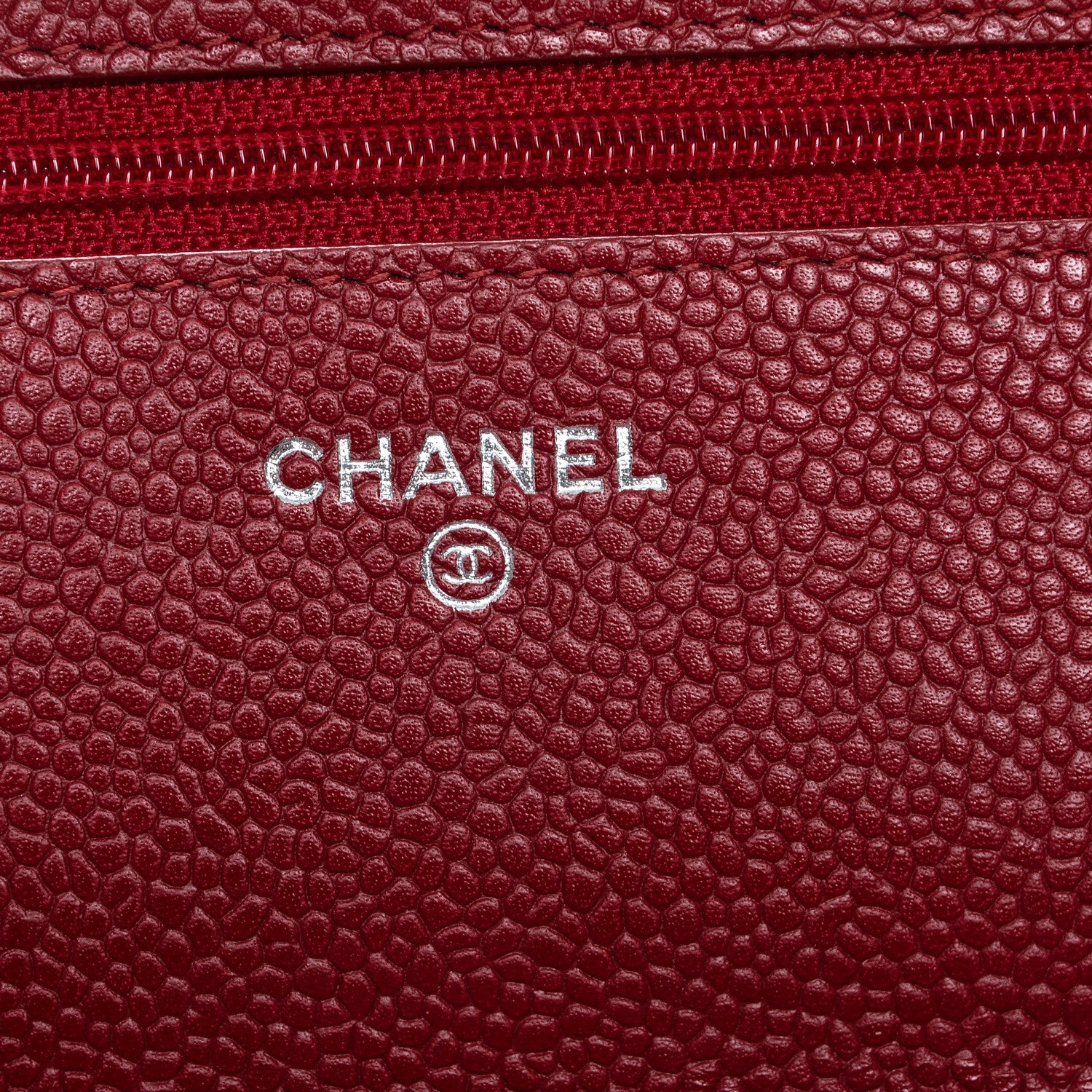 Chanel Caviar Quilted Wallet On Chain WOC Red 6 of 8