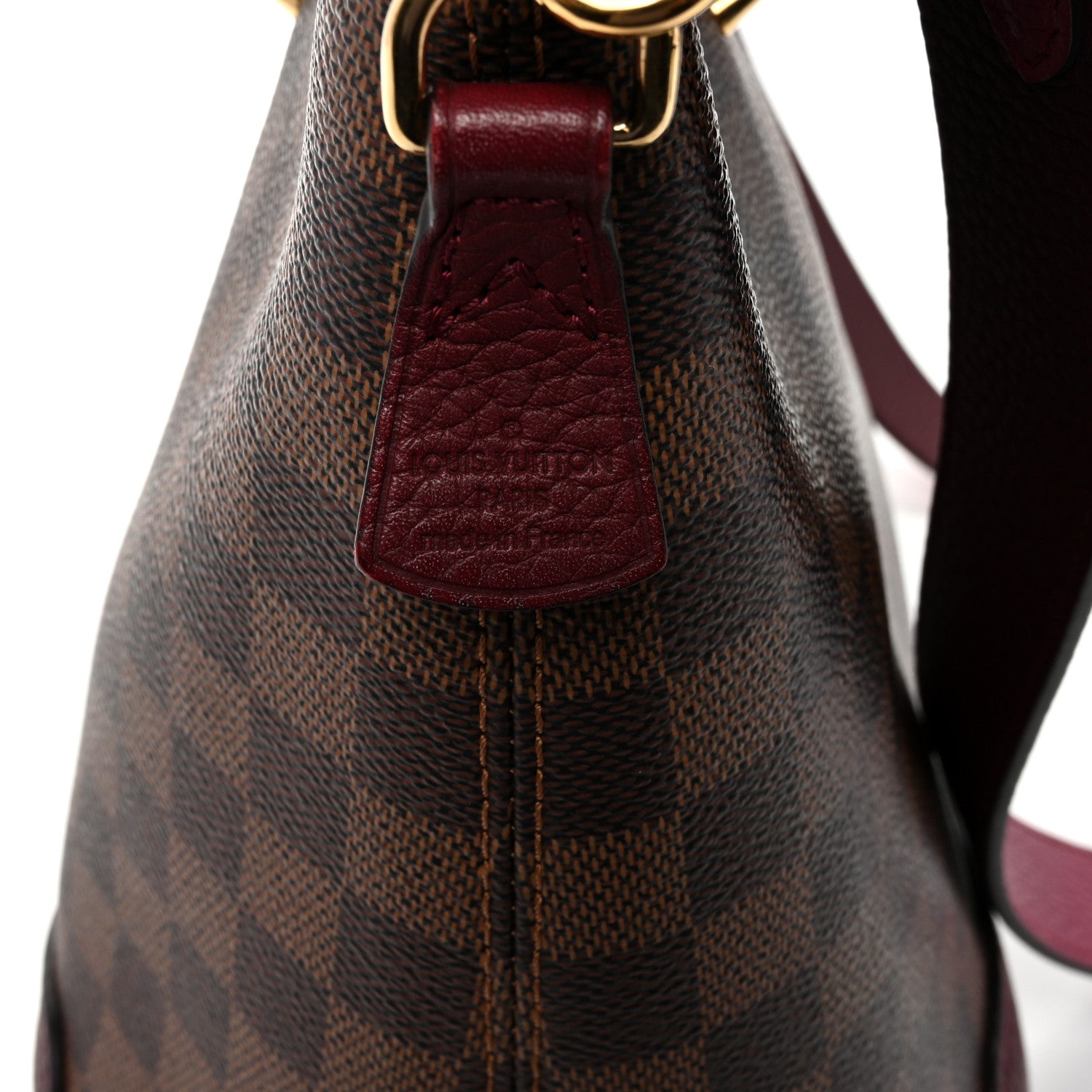 Louis Vuitton Damier Ebene Cuir Taurillon Hyde Park Fuchsia 6 of 9