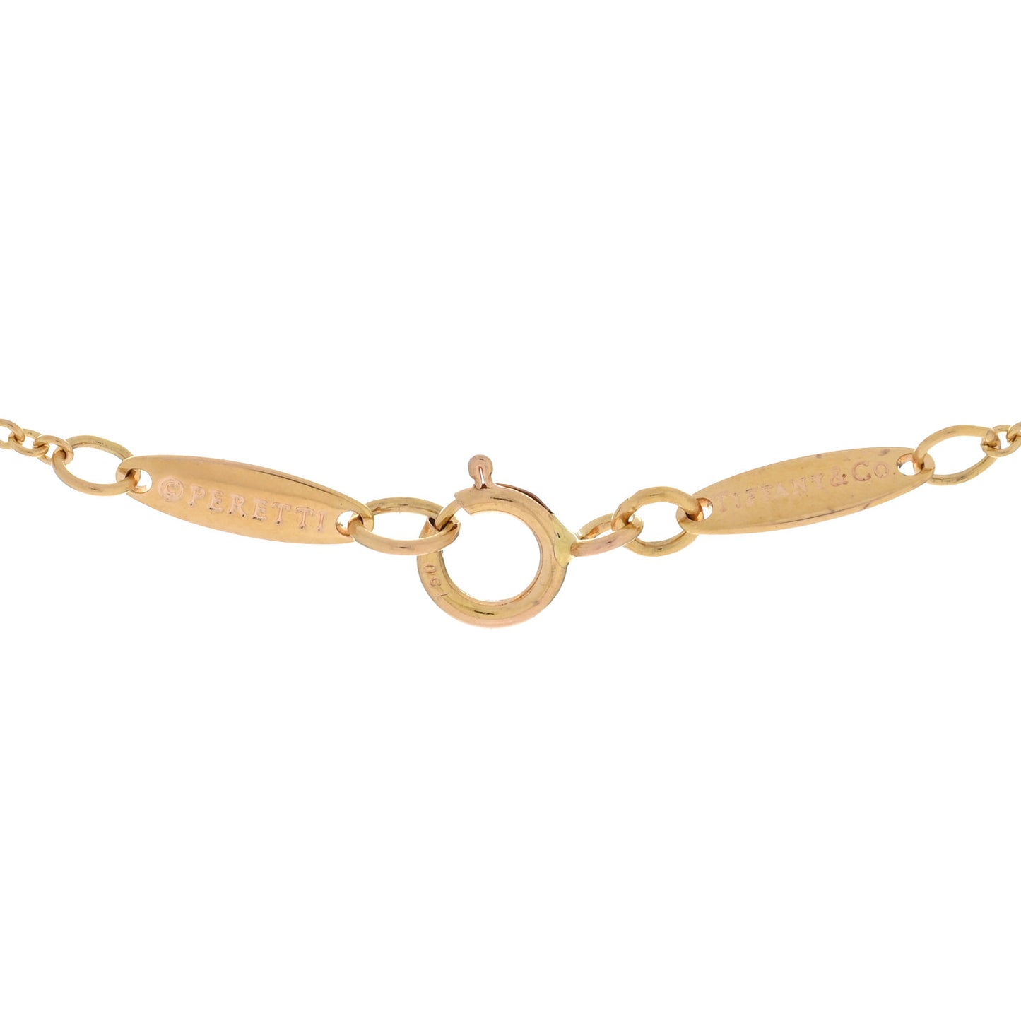 18K Yellow Gold 9mm Elsa Peretti Bean Pendant Necklace