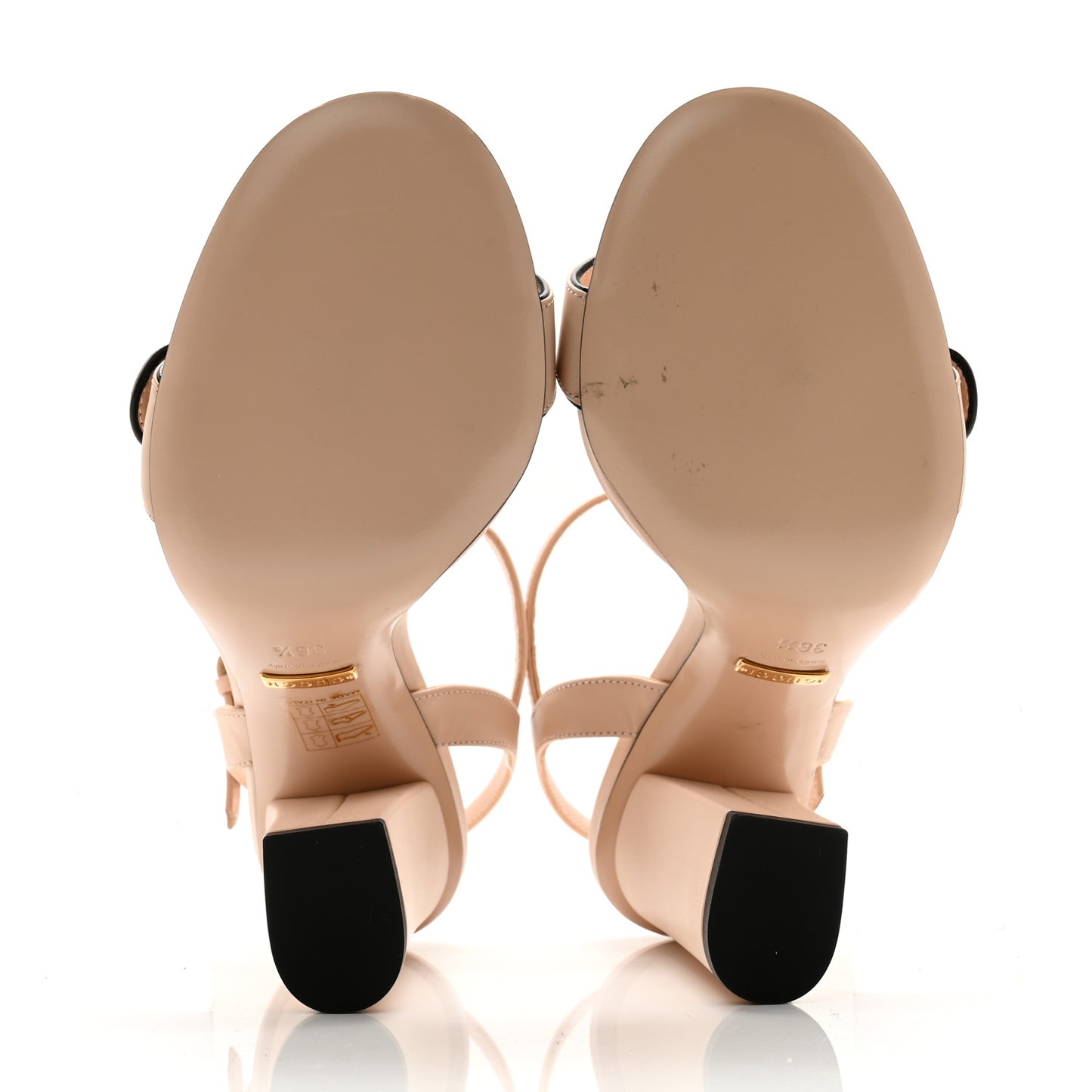 Lifford Calfskin GG Marmont Ankle Wrap 105mm Sandals 36.5 Skin Rose